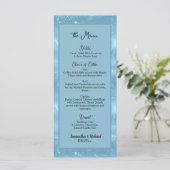Dusty Blue Silver Glitter 4x9" Wedding Menu (Staand voorkant)
