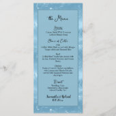 Dusty Blue Silver Glitter 4x9" Wedding Menu (Voorkant)