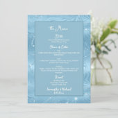 Dusty Blue Silver Glitter 5x7" Wedding Menu (Staand voorkant)