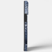 Dusty Blue Silver Glitter Sparkly Case-Mate iPhone Case (Achterkant / Rechts)