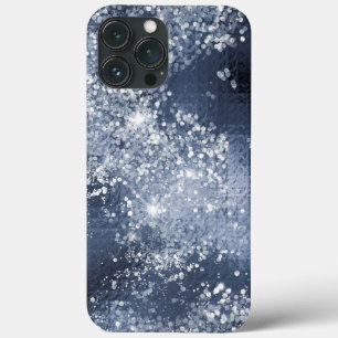 Dusty Blue Silver Glitter Sparkly Case-Mate iPhone Case