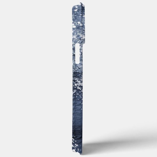 Dusty Blue Silver Glitter Sparkly Case-Mate iPhone Case (Achterkant / Rechts)