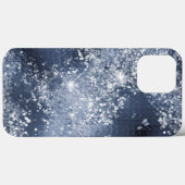 Dusty Blue Silver Glitter Sparkly Case-Mate iPhone Case (Achterkant (horizontaal))
