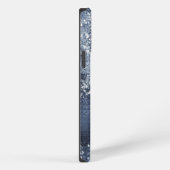 Dusty Blue Silver Glitter Sparkly iPhone Hoesje (Rechterkant)