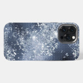 Dusty Blue Silver Glitter Sparkly iPhone Hoesje (Achterkant horizontaal)