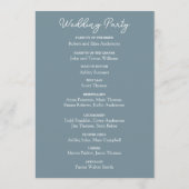 Dusty Blue Silver Glitter Waterverf Floral Arch Programmakaart (Achterkant)