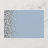 Dusty Blue Silver Glitter Wedding Reception Informatiekaartje (Achterkant)