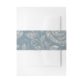 Dusty Blue Silver GlitterFloral Uitnodigingen Wikkel (Voorkant Voorbeeld)