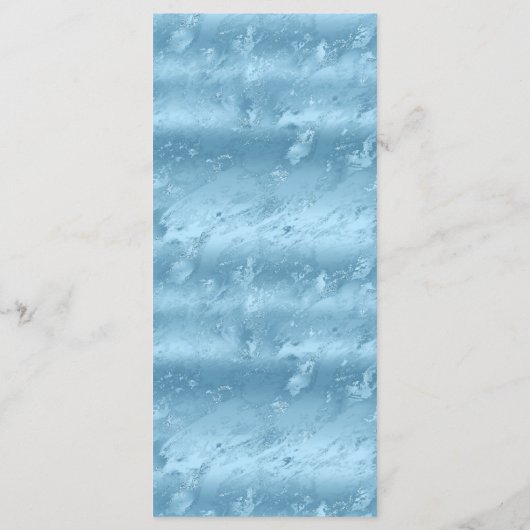 Dusty Blue Silver Marble Glitter 4x9 Wedding Menu (Achterkant)