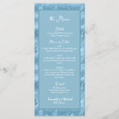 Dusty Blue Silver Marble Glitter 4x9 Wedding Menu (Voorkant)