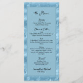 Dusty Blue Silver Marble Glitter 4x9 Wedding Menu (Voorkant)