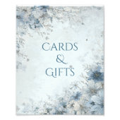 Dusty Blue Silver Rose Wedding Cards Gifts Sign Foto Afdruk (Voorkant)