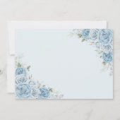 Dusty Blue Silver Rozen Quinceanera Save the Date Aankondiging (Achterkant)