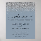Dusty Blue & Silver Unplugged Weduwen Welkom Poster (Voorkant)