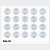 Dusty Blue Simple Boho Dank u bruiloft gunst Ronde Sticker (Vel)