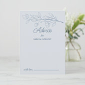 Dusty Blue Simple Boho Floral bruiloft advies Kaart (Staand voorkant)