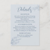 Dusty Blue Simple Boho Floral Wedding Details Informatiekaartje (Voorkant)