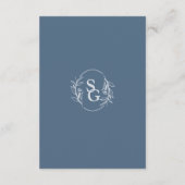 Dusty Blue Simple Boho Floral Wedding Details Informatiekaartje (Achterkant)
