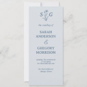 Dusty Blue Simple Boho Floral Wedding Program (Voorkant)