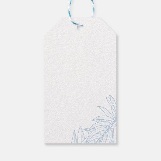 Dusty Blue Simple Botanical Cadeaulabel (Achterkant)