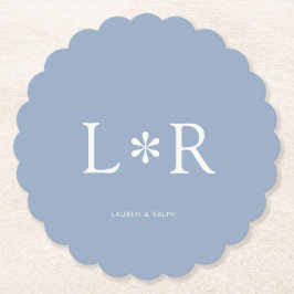 Dusty Blue Simple Chic Couple Kartonnen Onderzetters