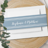 Dusty Blue Simple Chic Elegant Minimalist Wedding Uitnodigingen Wikkel