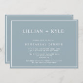 Dusty Blue Simple Chic Rehearsal Dinner Uitnodigin Kaart (Voorkant / Achterkant)