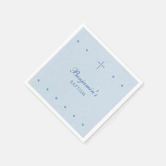 Dusty Blue Simple Cross Christian Baptism Servet (Hoek)