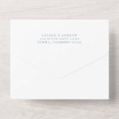 Dusty Blue Simple Elegant 1 Wedding All In One Uitnodiging (Achterkant)
