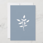Dusty Blue Simple Elegant Modern Botanical Wedding Kaart (Achterkant)