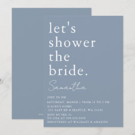 Dusty Blue Simple Elegant modern Vrijgezellenfeest Kaart