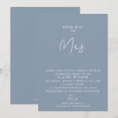 Dusty Blue Simple Elegant modern Vrijgezellenfeest Kaart (Voorkant / Achterkant)