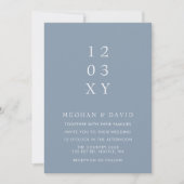 Dusty Blue Simple Elegant Modern Wedding Kaart (Voorkant)