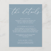 Dusty Blue Simple Elegant Wedding 1 Enclosure Kaar Informatiekaartje (Voorkant)