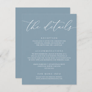 Dusty Blue Simple Elegant Wedding 1 Enclosure Kaar Informatiekaartje