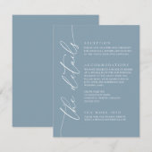 Dusty Blue Simple Elegant Wedding 1 Enclosure Kaar Informatiekaartje (Voorkant / Achterkant)