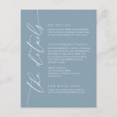 Dusty Blue Simple Elegant Wedding 1 Enclosure Kaar Informatiekaartje (Voorkant)