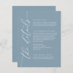 Dusty Blue Simple Elegant Wedding 1 Enclosure Kaar Informatiekaartje