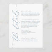 Dusty Blue Simple Elegant Wedding 2 Informatiekaartje (Voorkant)