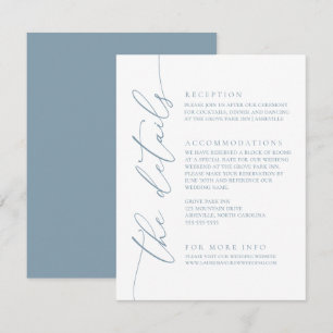Dusty Blue Simple Elegant Wedding 2 Informatiekaartje