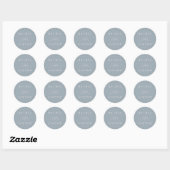 Dusty Blue Simple Elegant Wedding Ronde Sticker (Vel)