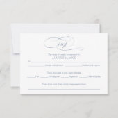 Dusty Blue Simple Elegant Wedding RSVP-kaart RSVP Kaartje (Voorkant)