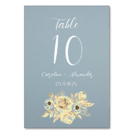 Dusty Blue Simple Floral Script Minimalistisch Chi Kaart