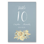 Dusty Blue Simple Floral Script Minimalistisch Chi Kaart (Voorkant)