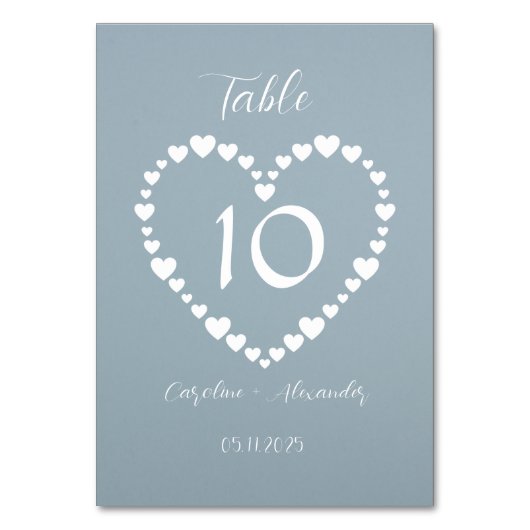 Dusty Blue Simple Floral Script Minimalistisch Chi Kaart (Voorkant)