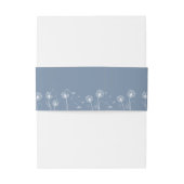 Dusty Blue Simple Floral Wedding Uitnodigingen Wikkel (Achterkant Voorbeeld)