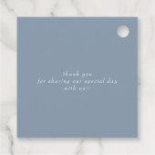 Dusty Blue Simple Modern Botanical Wedding Bedankjes Labels (Achterkant)