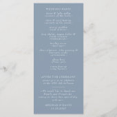 Dusty Blue Simple Modern Botanical Wedding Programmakaart (Achterkant)