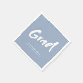 Dusty Blue Simple Modern Brush Script Afstuderen Servet (Hoek)