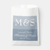 Dusty Blue Simple Modern Chic Script Favor Bag Bedankzakje (Voorkant)